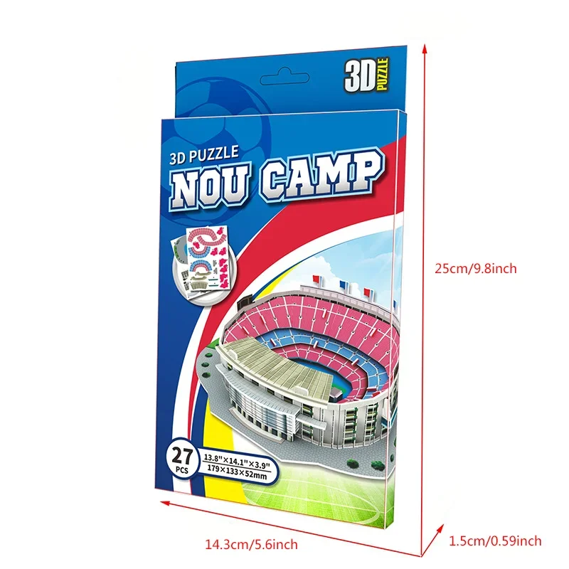 Feooe Camp Nou Stadium  DIY 3D Paper Puzzle Football Field Model Building Stadium Assembly Toys