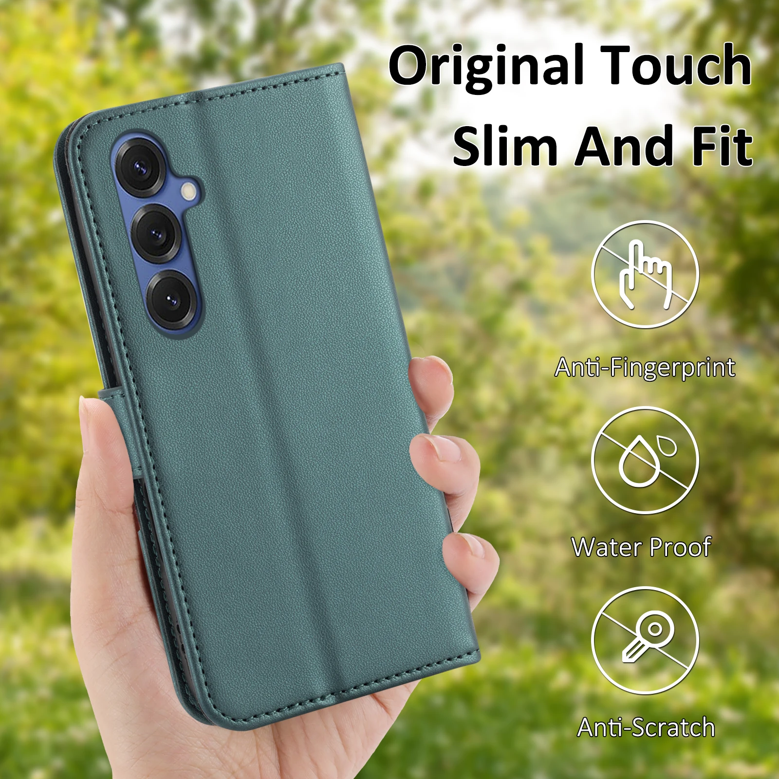 For Samsung S26 Series Protective Case S25/S24/S23/S22/S21/S20Fe Flip Wallet Protective Case with Card Slot Faux Leather Phone Case view 4