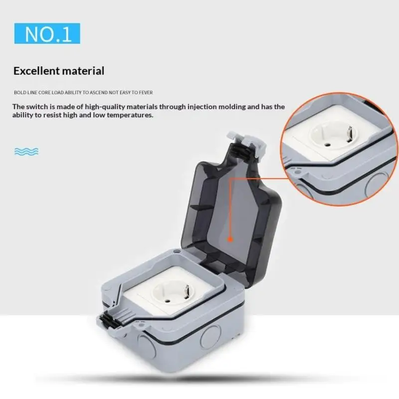 

1 шт., розетка для зарядки с защитой от протечек, домашний инструмент, непромокаемая розетка, британские стандартные принадлежности, водонепроницаемая розетка немецкого типа