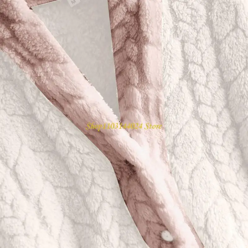 N5KE Women's Winter Fuzzy Pajama Coats Casual Thicken Warm Flannel Button Fleece Sleepwear Cozy Soft Loungewear