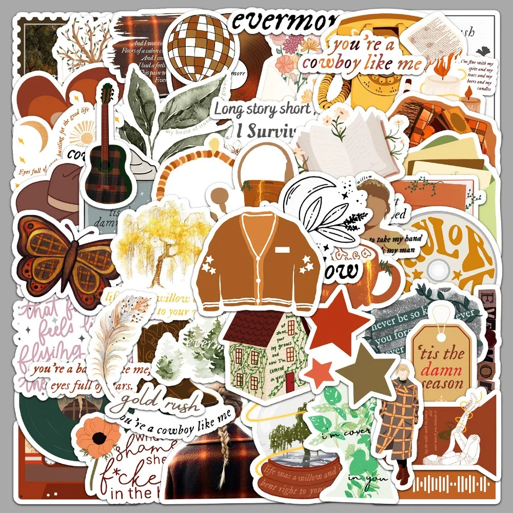10/50 قطعة ألبوم المغني الفولكلور Evermore ملصق DIY بها بنفسك الأمتعة المحمول دراجة نارية أنت رعاة البقر مثلي ملصقات مروحة الحائط مكتب