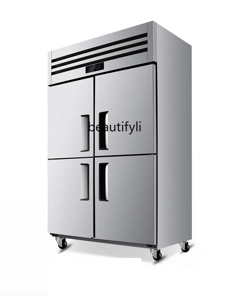 Commercial Kitchen Large Capacity Vertical Double Temperature Freeze Storage minus 18 Degrees Four-Door Freezer