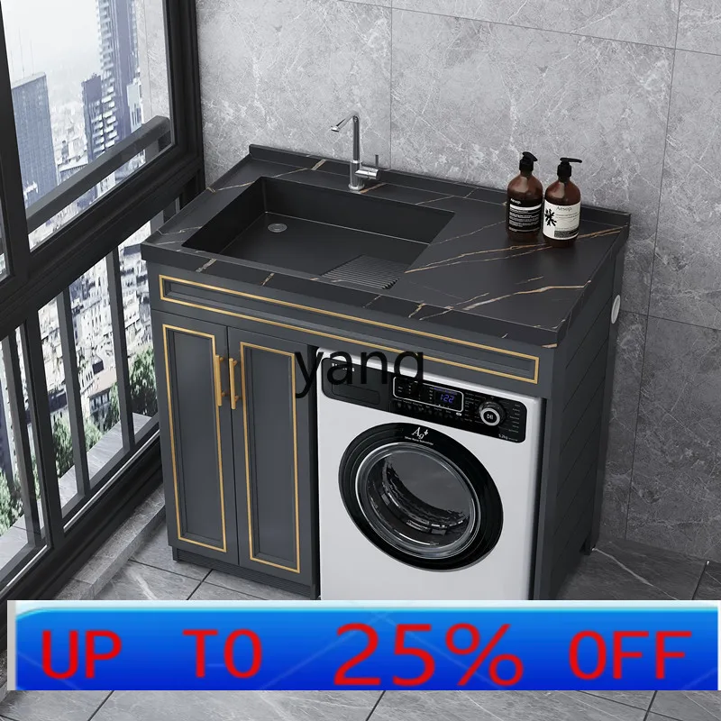LH  marble countertop small apartment washing machine integrated cabinet machine upper basin combined wash basin