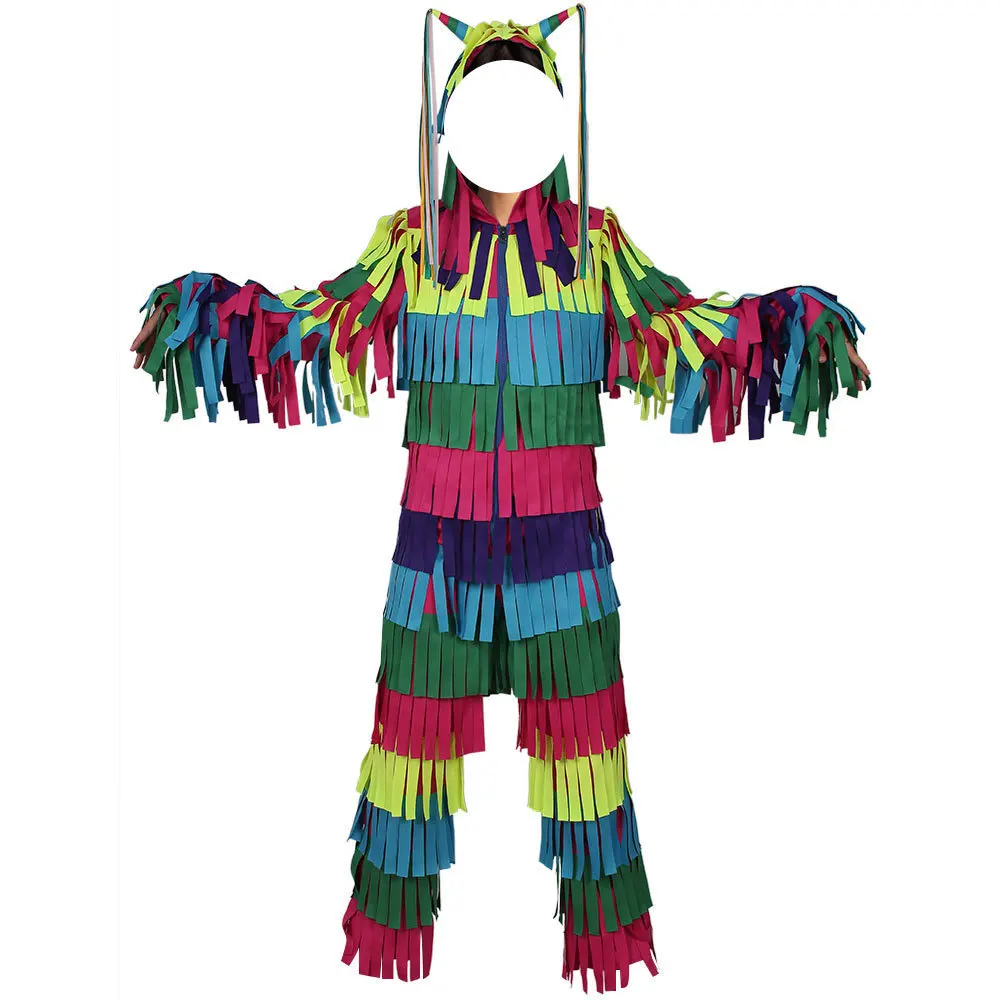 

Easter Pinata Onesie Cosplay loween Costume Women's Ethnic Stage Costume Bright Colors All-In-One Suit for Ladies