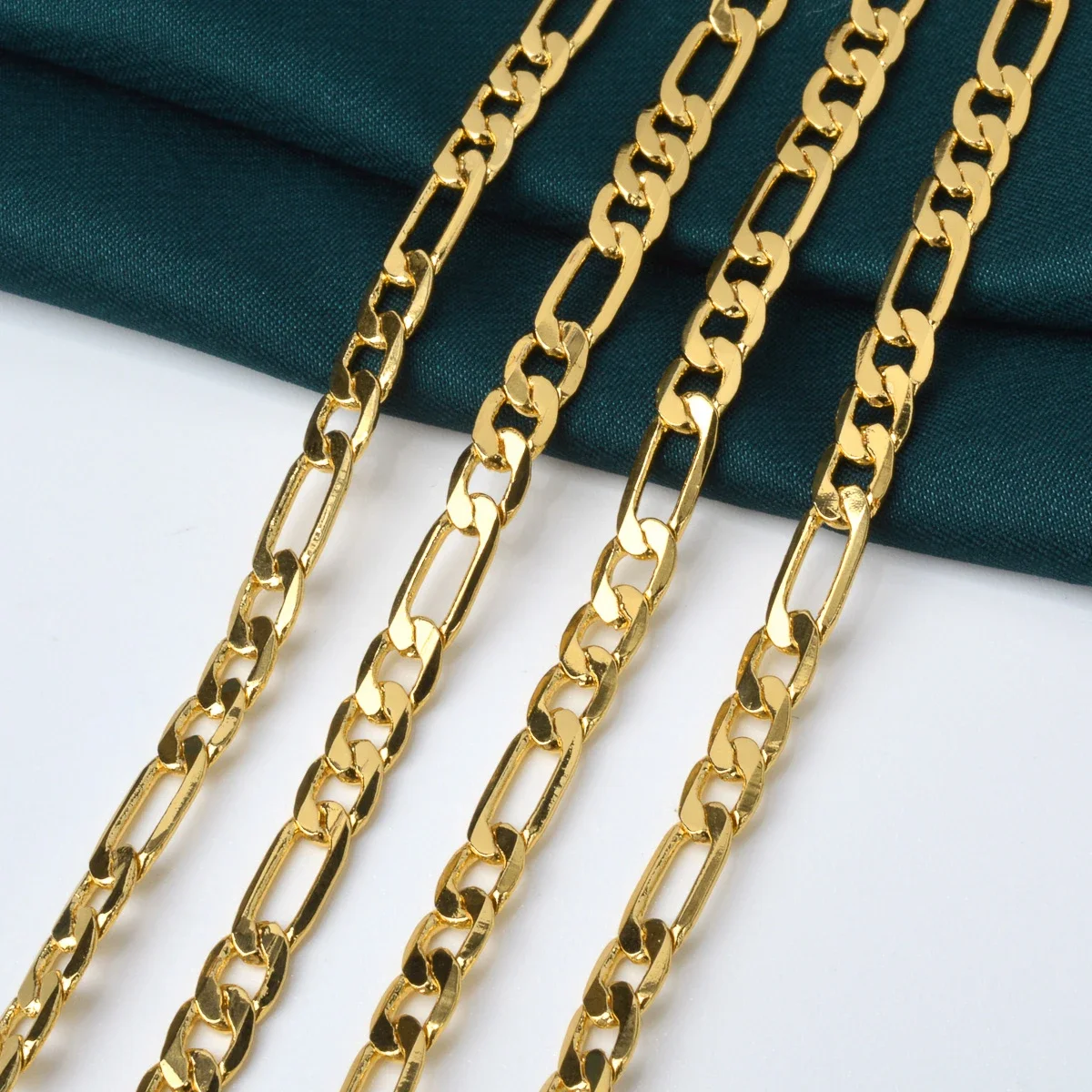 925 Sterling Silver Gold Plated 4mm Fashion Cuban Chain Necklace Birthday Party Anniversary Holiday Gift