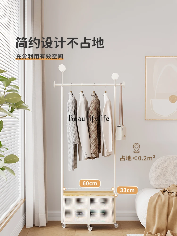 Floor French Hanger Small Corner Movable Room Autumn and Winter Hang Clothes Storage Rack