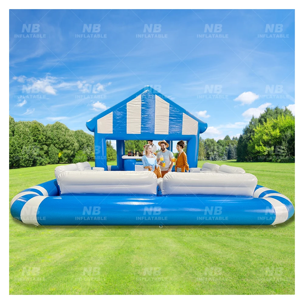 Customized Backyard Water Swimming Pool Inflatable Sofa Pool bar Pub House Blow up Bars for Adults Party