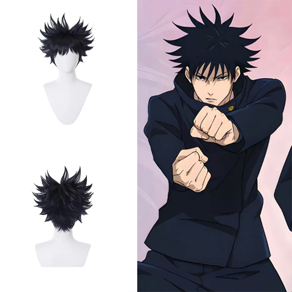 

High-Quality Anime Jujutsu Kaisen Fushiguro Megumi Cosplay Synthetic Hair Black Short Hair Natural Fluffy Halloween Carnival Wig