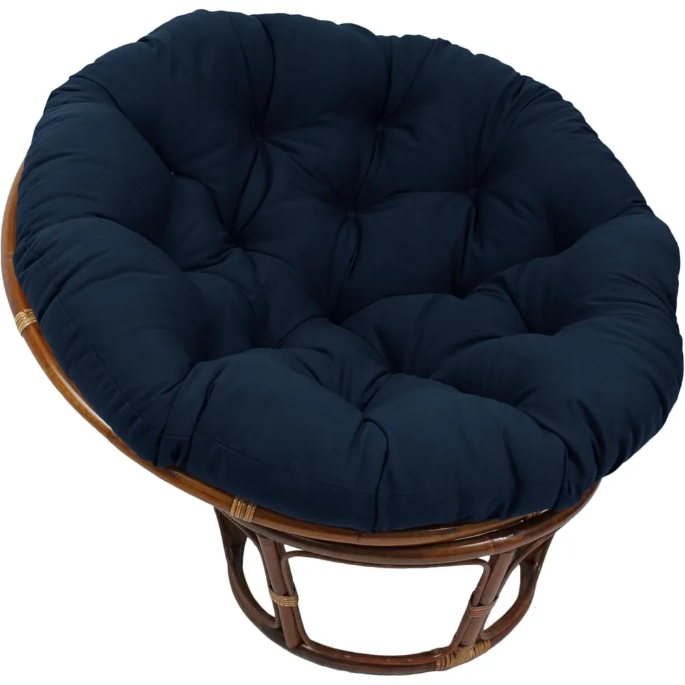 Solid Twill Chair Cushion, 52 x 6 x 52, Navy