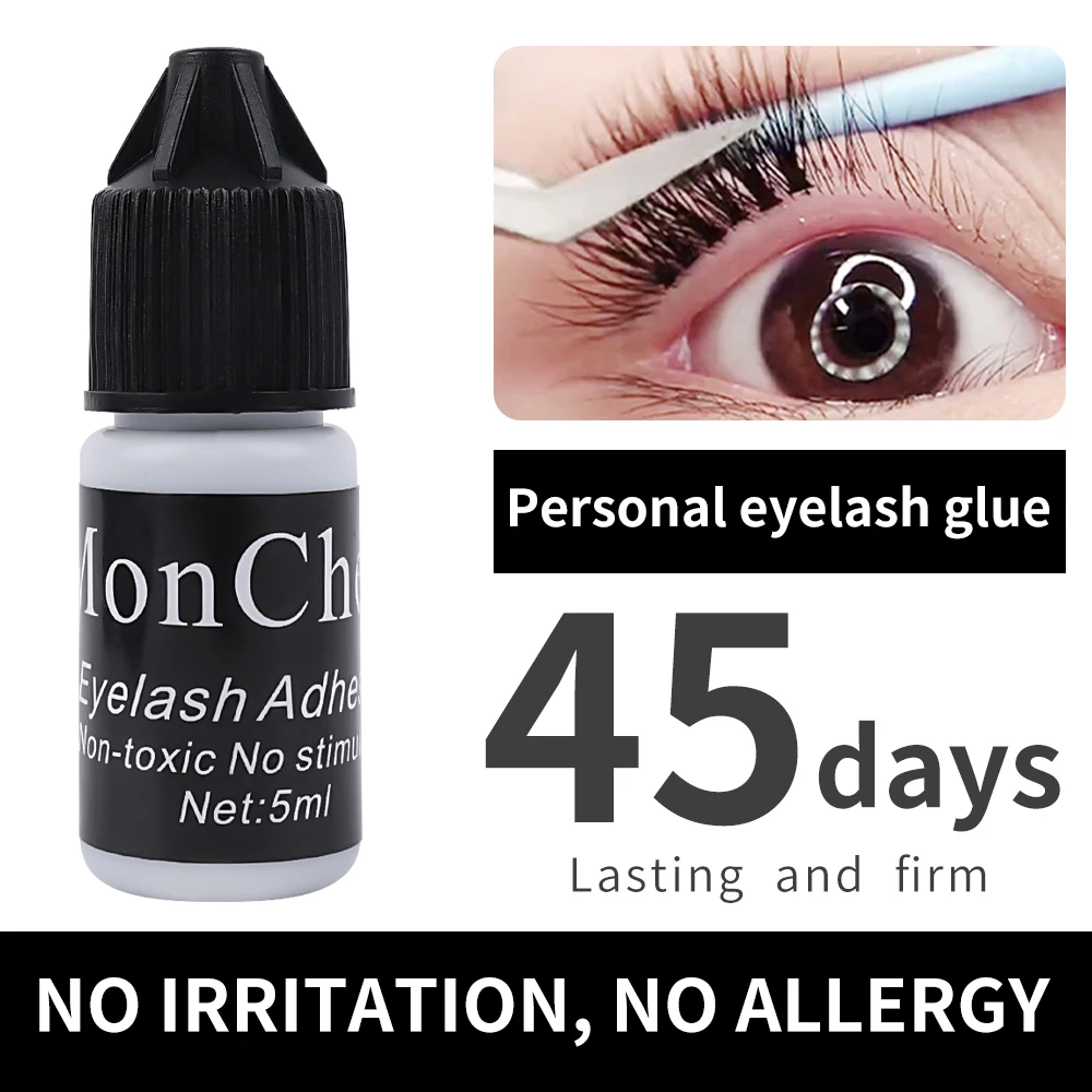 5ml Eyelash Extension Glue Black Waterproof Quick Drying Adhesive for Semi-Permanent Eyelash Extensions Grafting Eyelash Glue