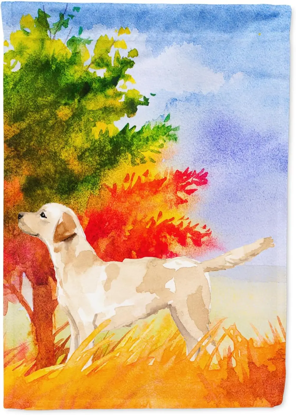 Carolines Treasures CK1938GF Fall Yellow Labrador Retriever Garden Flag Mailbox Flag Decorative Yard Flag Outside Patio A