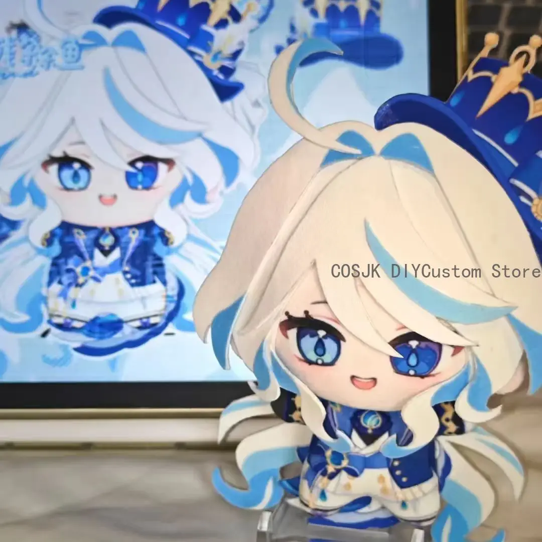 10CM Game Genshin Impact Qiqi Furina Shenhe Albedo Neuvillette Cute Body Maumet Puppet Plaything Pendant Keychain Mascot Plushie