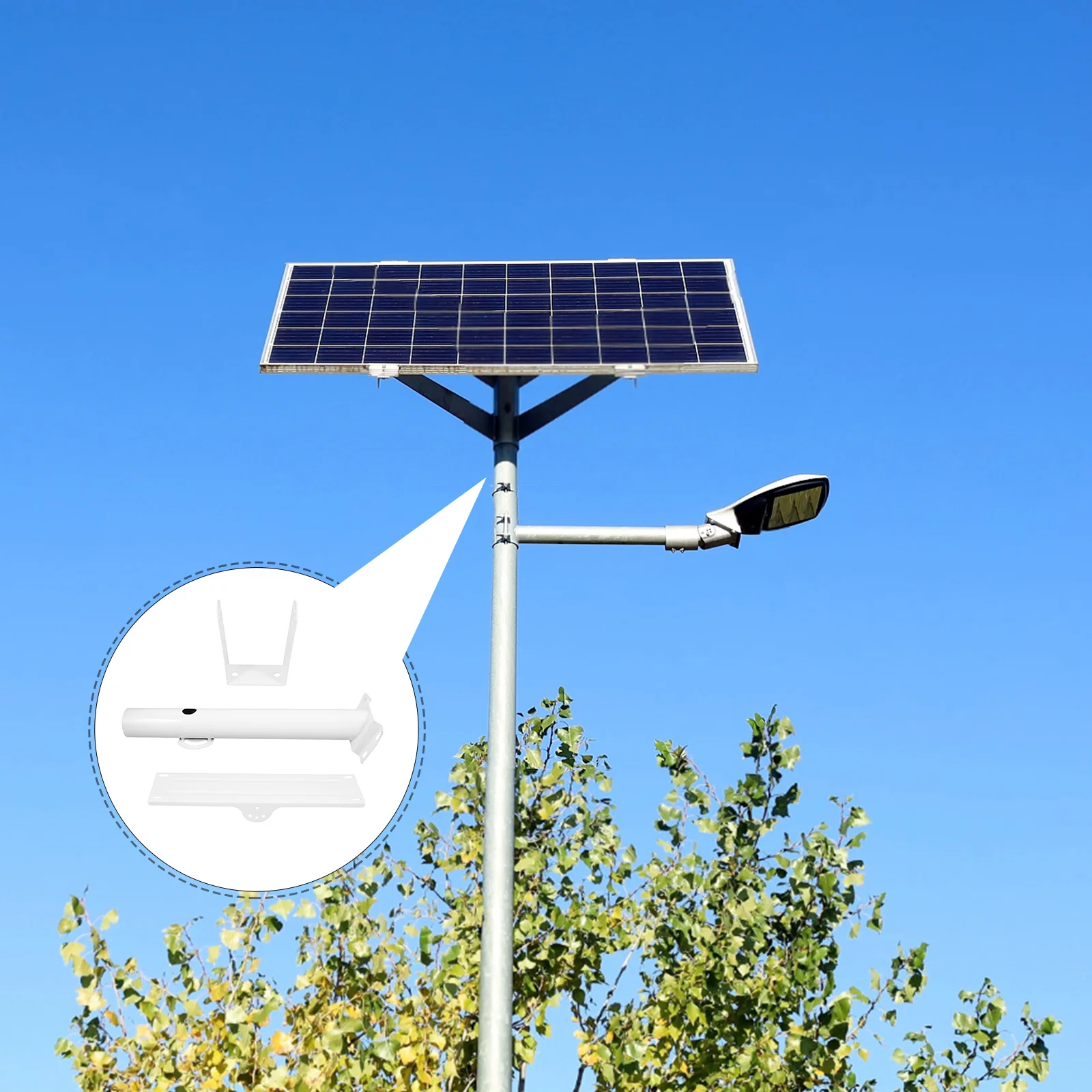 

Solar Light Pole Mounting Bracket Extension Pole Outdoor Street Light Fixture Portable Kit Heavy Duty Solar Street Lights Mount