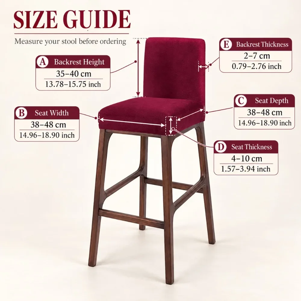 1/2/4/6Pcs Corn Grain Velvet Bar Chair Cover Solid Color Elastic Chair Protector for Bar Hotel Party Banquet