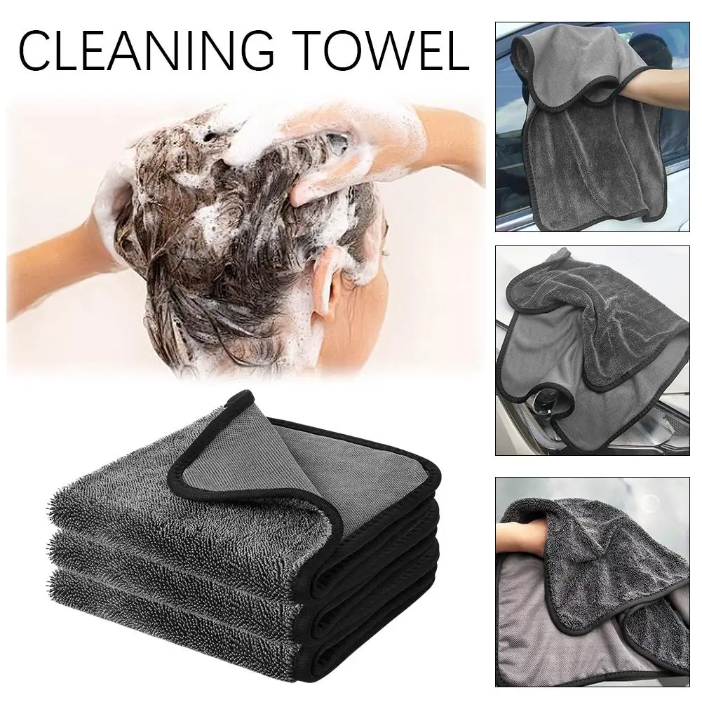 40*60CM Quick Absorbent Towel Pigtail Thick Ultra-fine Fiber Towel Kitchen Towel Cleaning Absorbent Cleaning Car Household P0R6