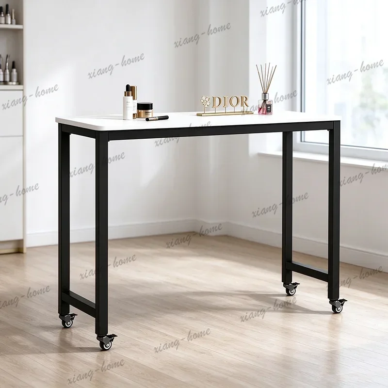 Factory Direct Japanese Design Nail Desk Modern Wheeled Multifunction Trendy Nail Desk Premium Aesthetic Mesa De Unha Salon Equi