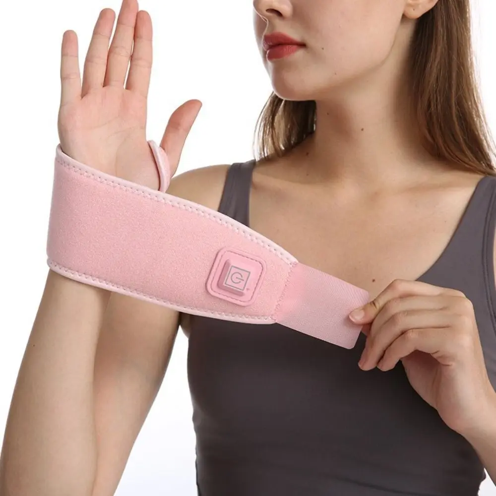 Thin Electric Heating Wrist Straps Skin Friendly Protective USB Sports Support Pink Soft Heating Wrist Guard Winter