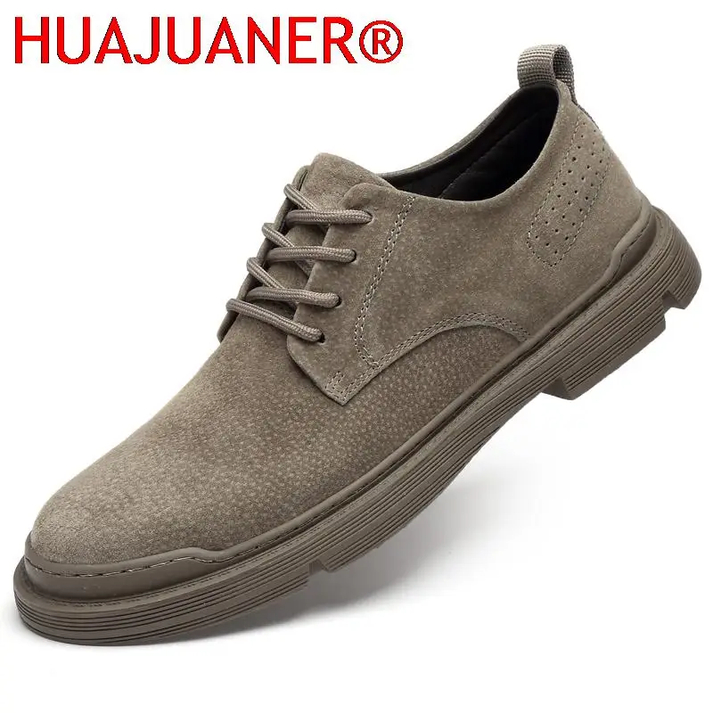 

Mens Shoes Casual Luxury Leather Sneakers Male Comfortable Suede Shoes Spring Autumn Lace-up Solid Walking Shoes Zapatos Hombre