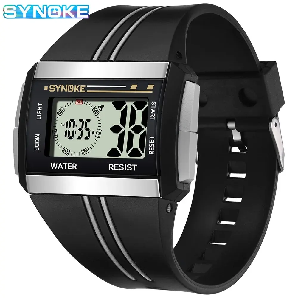 SYNOKE Outdoor Military Digital Watch For Men Fashion Retro Men Watch Sports Waterproof Men Watch Multifunctional Luminous