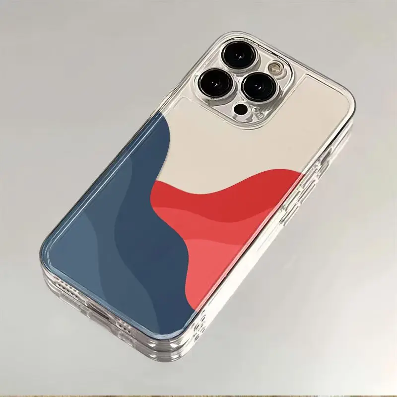 Custodia per telefono a colori semplici art per iPhone 16 15 14 13 12 11 Pro Max X Xs Max XR 12 Mini Cover morbida trasparente Fundas trasparenti