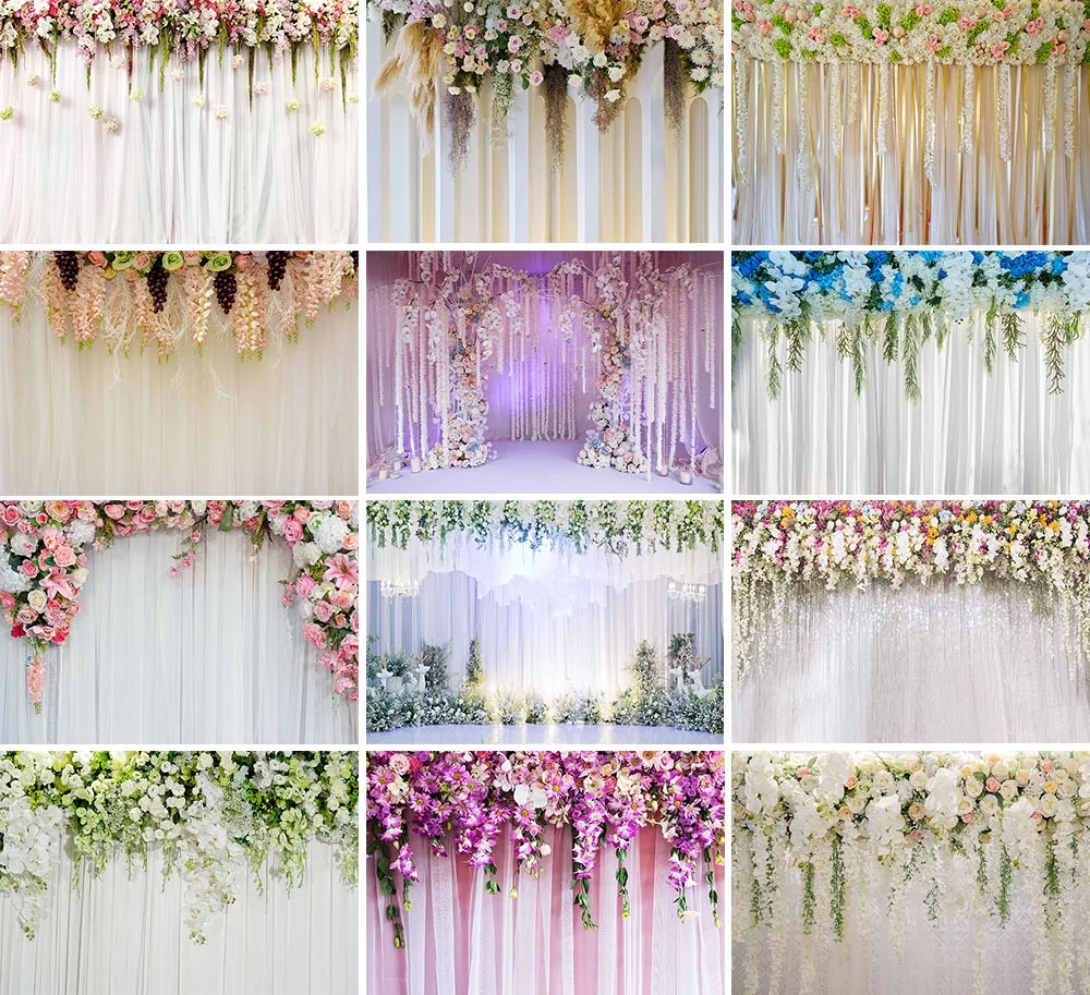 Mehofond Photography Background Dreamy Wedding Arch Bridal Shower Party Pink Floral Flower Wall Decoration Backdrop Photo Studio