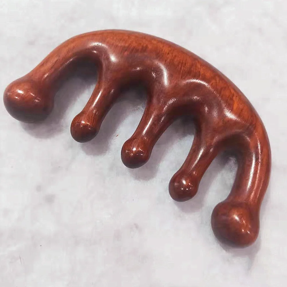 

1 шт. натуральный падак деревянная расческа для волос с широкими зубьями портативная круглая бусина для массажа кожи головы уход за волосами бытовой парикмахерский инструмент красный