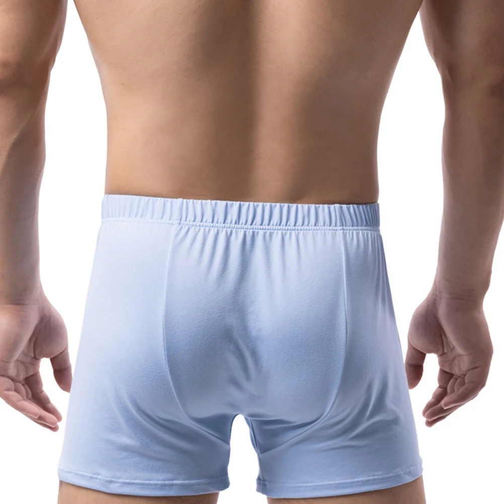 Men Casual Wide Leg Cotton Shorts Home Wear Underpants Comfort Underwear U Convex Big Pouchshorts Male