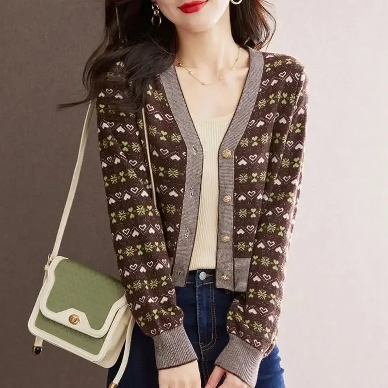 

Короткий вязаный свитер с v-образным вырезом, кардиган, женский модный топ