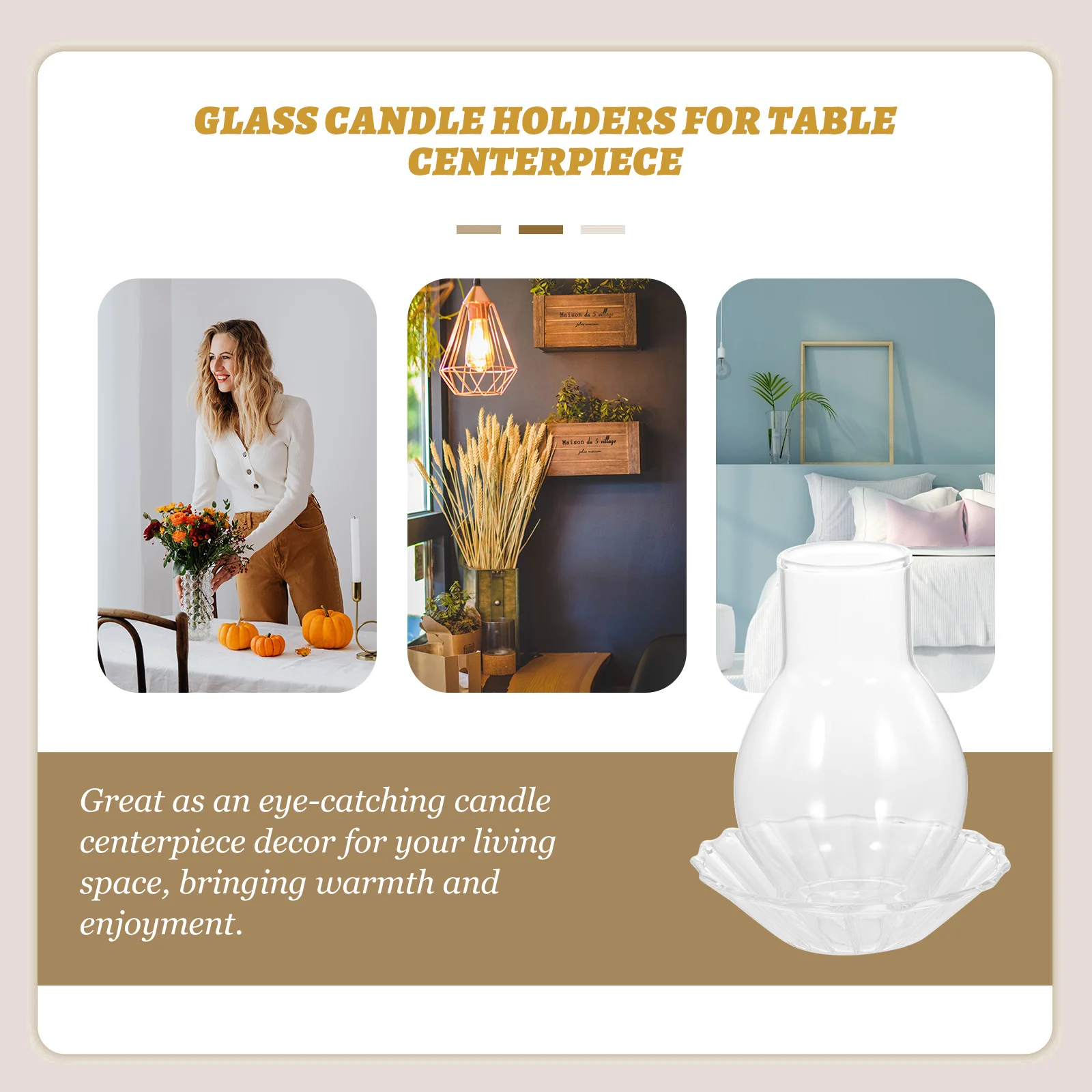 

1Set Holder Glass Transparent Shade Exquisite Shape Cover for Tea Lights Wedding Centerpiece Decoration