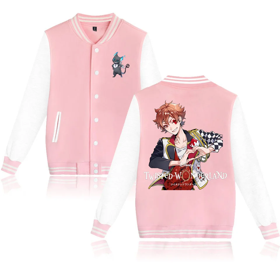 Disney Twisted-Wonderland Varsity Baseball Bomber Jacket Men Women Hip Hop Harajuku Jackets Kids Boys Girls Single Coats