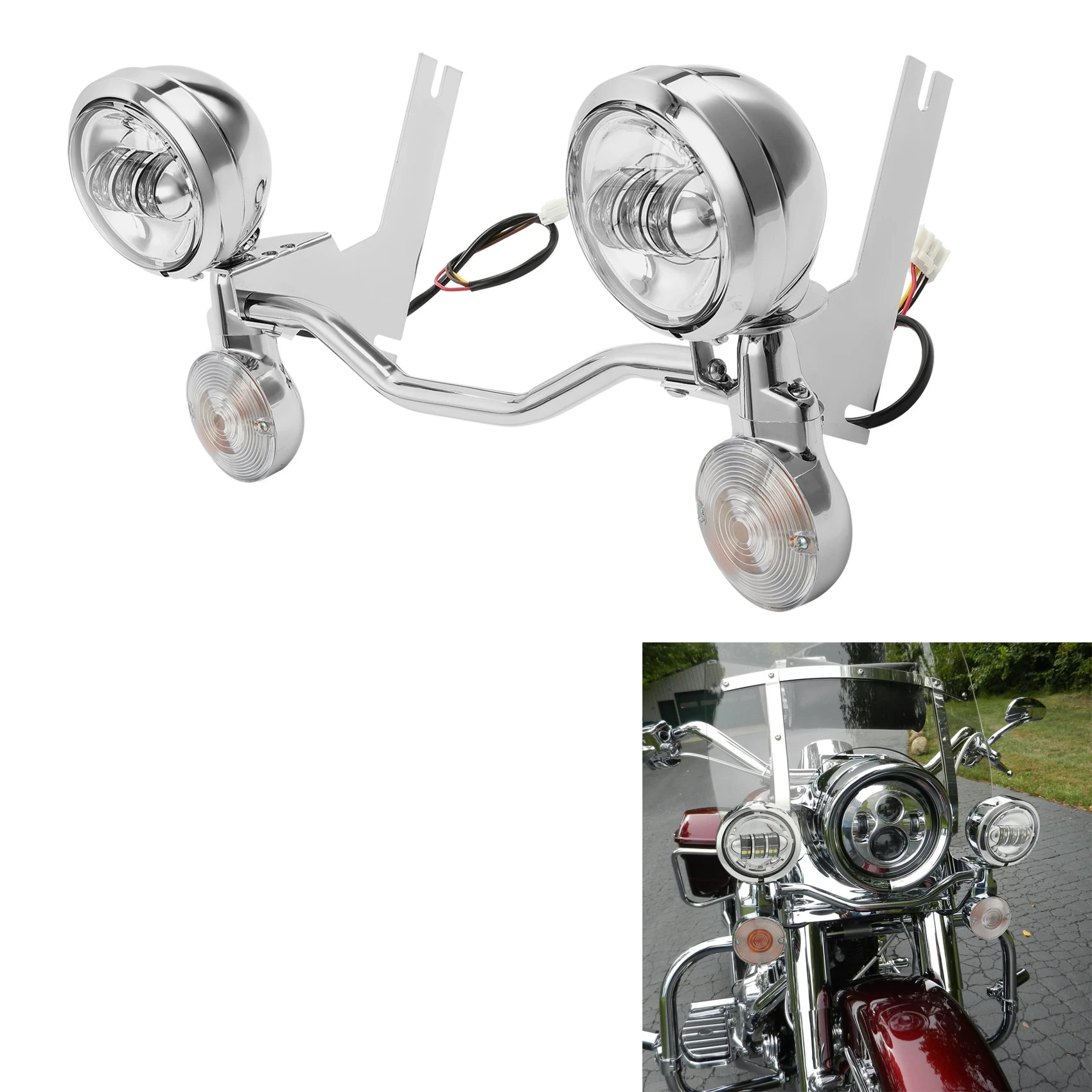 Motorcycle Passing Fog Turn Signal Light Mount Bracket For Harley Touring Road King FLHR Electra Glide 1994-2012 2010 2011 2008