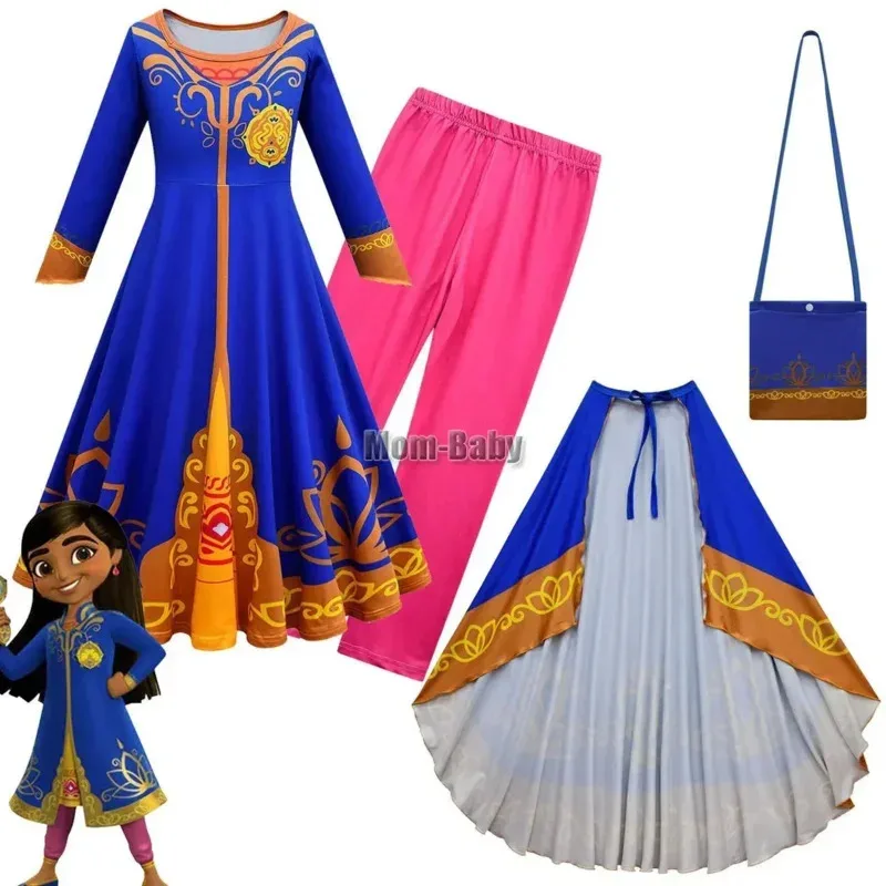 Niños Niñas dibujos animados Anime Mira Royal Detective disfraces de fiesta niños juego de rol traje de maquillaje vestido pantalones capa bolsa completa Saa