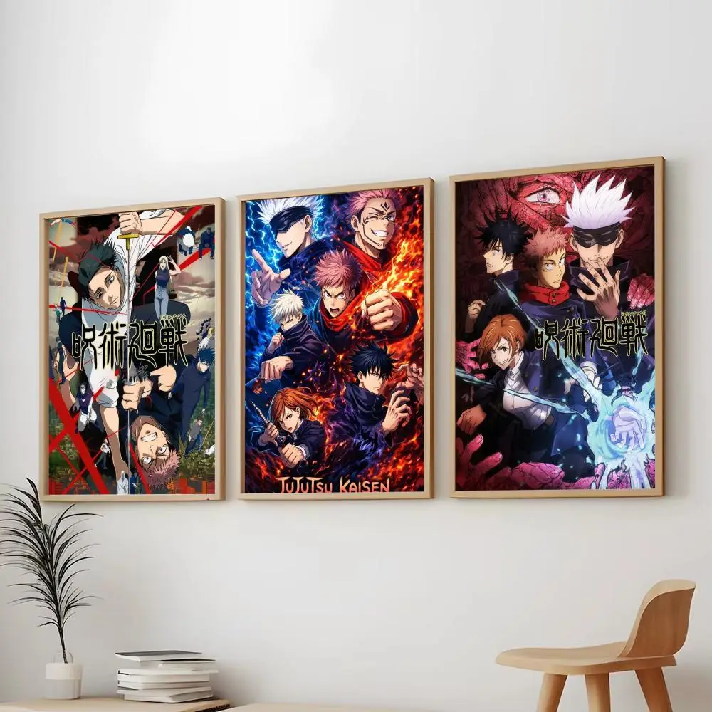 J-Jujutsu Koisn Painting Calligraphy Modern Canvas Poster Wall Art Famous Cartoon Aesthetic Decor Bedroom Home gift