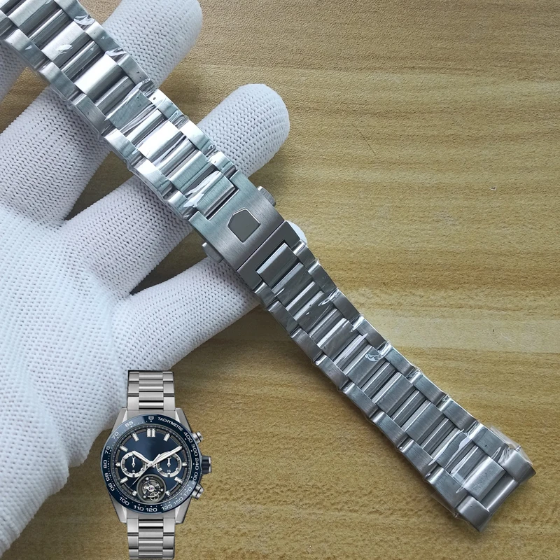 904L massives Edelstahl-Uhrenarmband, 22 mm Armband für Tag Heuer Calera-Serie, wasserdichtes Uhrenzubehörband