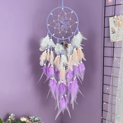 Dream Catcher Butterfly Hanging Ornaments Crystal Tree of Life Handmade Colorful Feather Wind Chimes Festival Gifts Home Decor