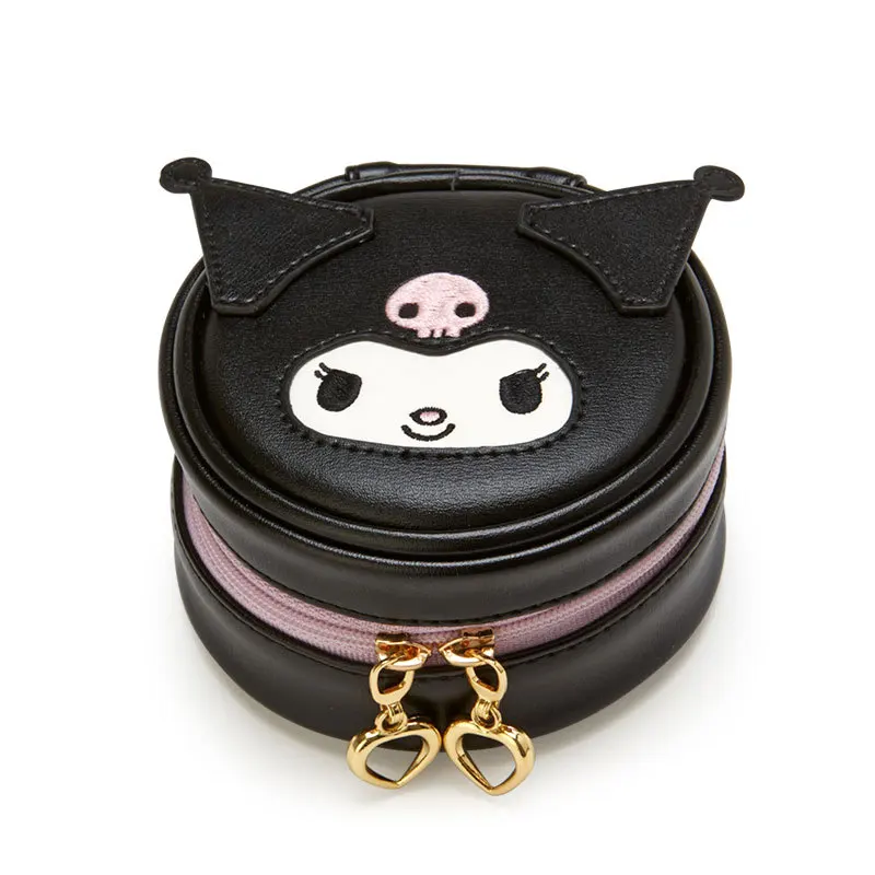 Sanrio Round Coin Wallet Kawaii Cartoon Hello Kitty Cinnamoroll Melody Kuromi Jewelry Storage Box Cute Anime Headphone Bag Gifts