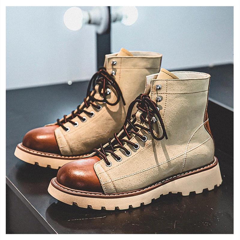 Handmade Autumn Winter New British Men Casual Leather Shoes Dress Cow Suede Ankle Boots Tooling Outdoor Work Desert Boots