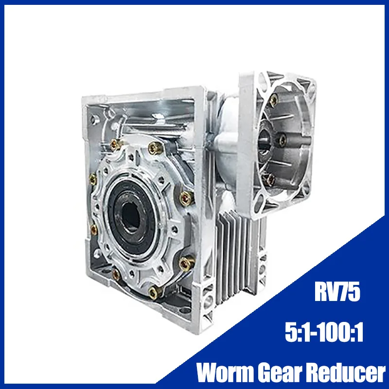 

RV75 Worm Gear Reducer NMRV075 Input Hole 28mm 5:1-100: 1 Gear Ratio Worm Gearbox For 130mm Nema52 Stepper Motor