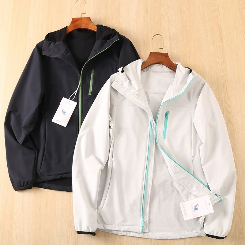 

Casual Outdoor Men's Jaet Spring Commute Couple Sle Elastic Hooded Windbreaker Stand Fit Long Sve Faion Urban Wear