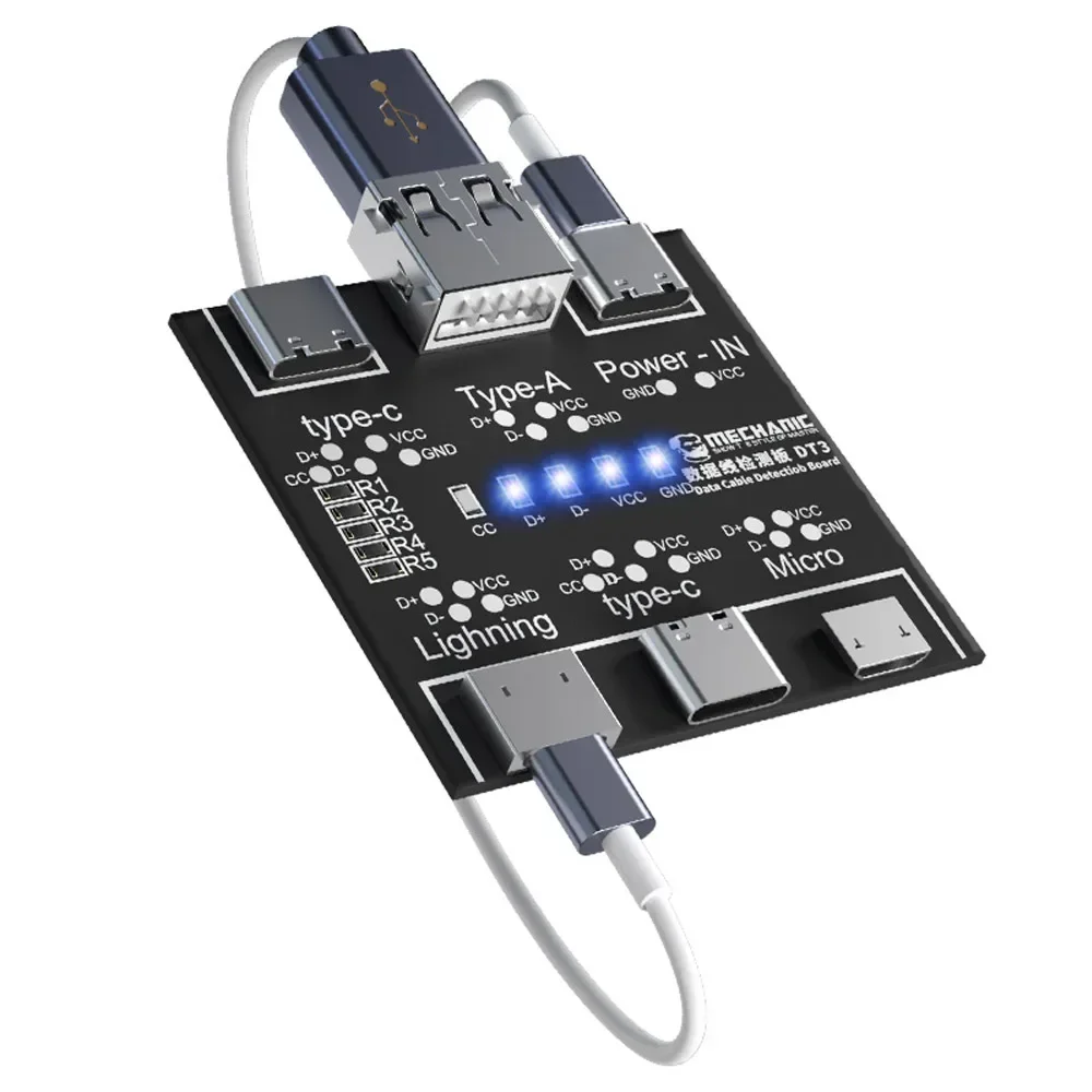 MECHANIC DT3 Data Cable Detection Board USB Cable Tester Short Circuit On-Off Switching For iOS Android Type-C Test Board Tool