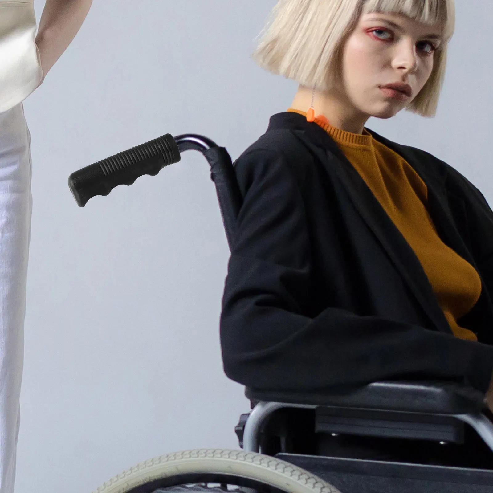 

4Pairs Universal Anti-Skid Handle Wraps Durable PVC Wheelchair Handlebar Grip Replacement Ergonomic Comfortable Hand Grip