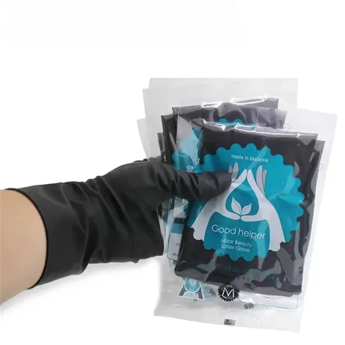 Imagen 2 del producto Guantes resistentes al calor para teñir el cabello, guantes de goma gruesos, accesorios para el cabello, guantes para lavar el cabello de peluquero profesional, 10 Uds.