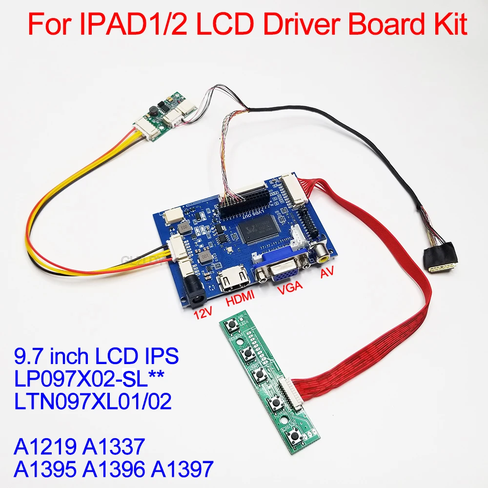 

For LP097X02 Screen Driver Board IPAD1 IPAD2 LCD Controller board LTN097X02 9.7inch IPS LCD Screen Display HDMI+VGA+AV Car