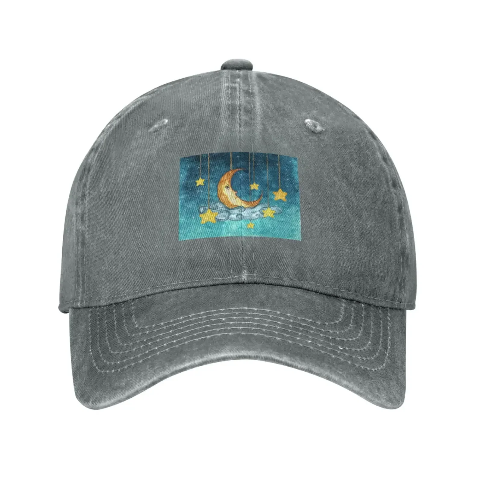 The Yellow Moon and Stars Hang from The Strings2 Baseball Cap for Men Women Vintage Trucker Hat Golf Hats Dad Hat