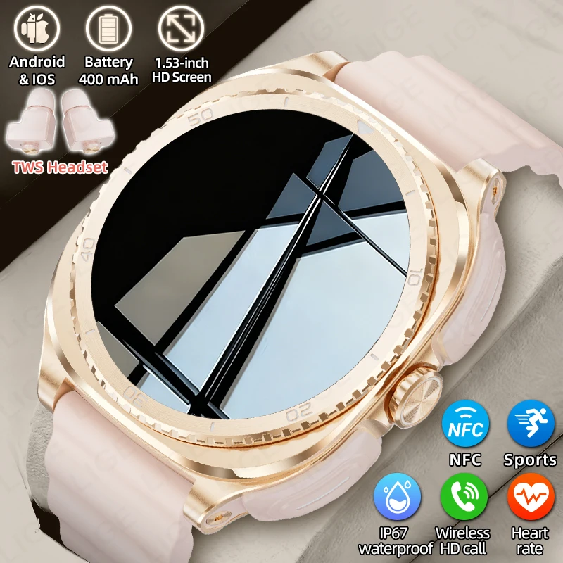 LIGE 2 In 1 TWS Headset Smart Watch 1.53