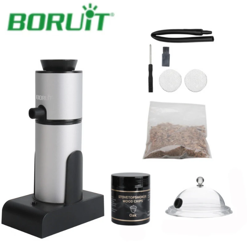 BORUiT Food Cold Smoke Generator for Smokehouse Portable Molecular Cuisine Food Meat Smoking Grill Tool