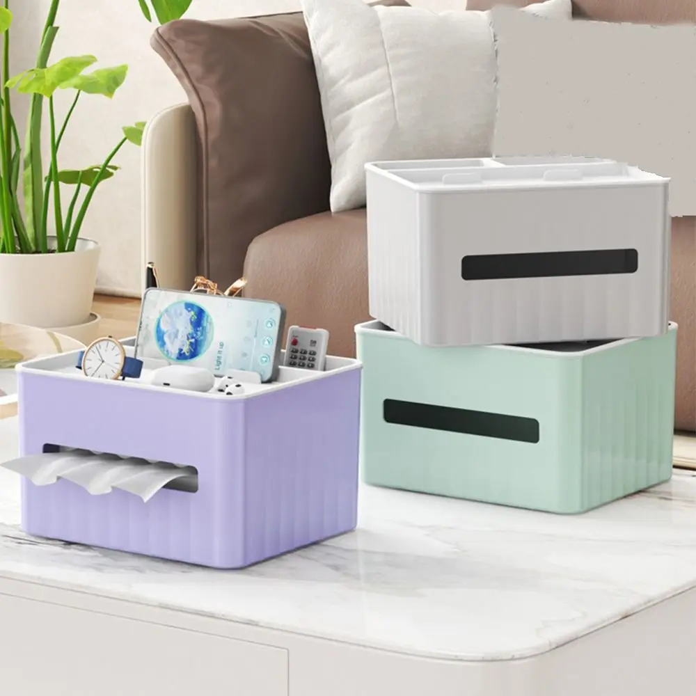 

Large-Capacity Desktop Tissue Box Plastic Waterproof Cosmetic Table Organizer Stationery Remote Control Box Home Office