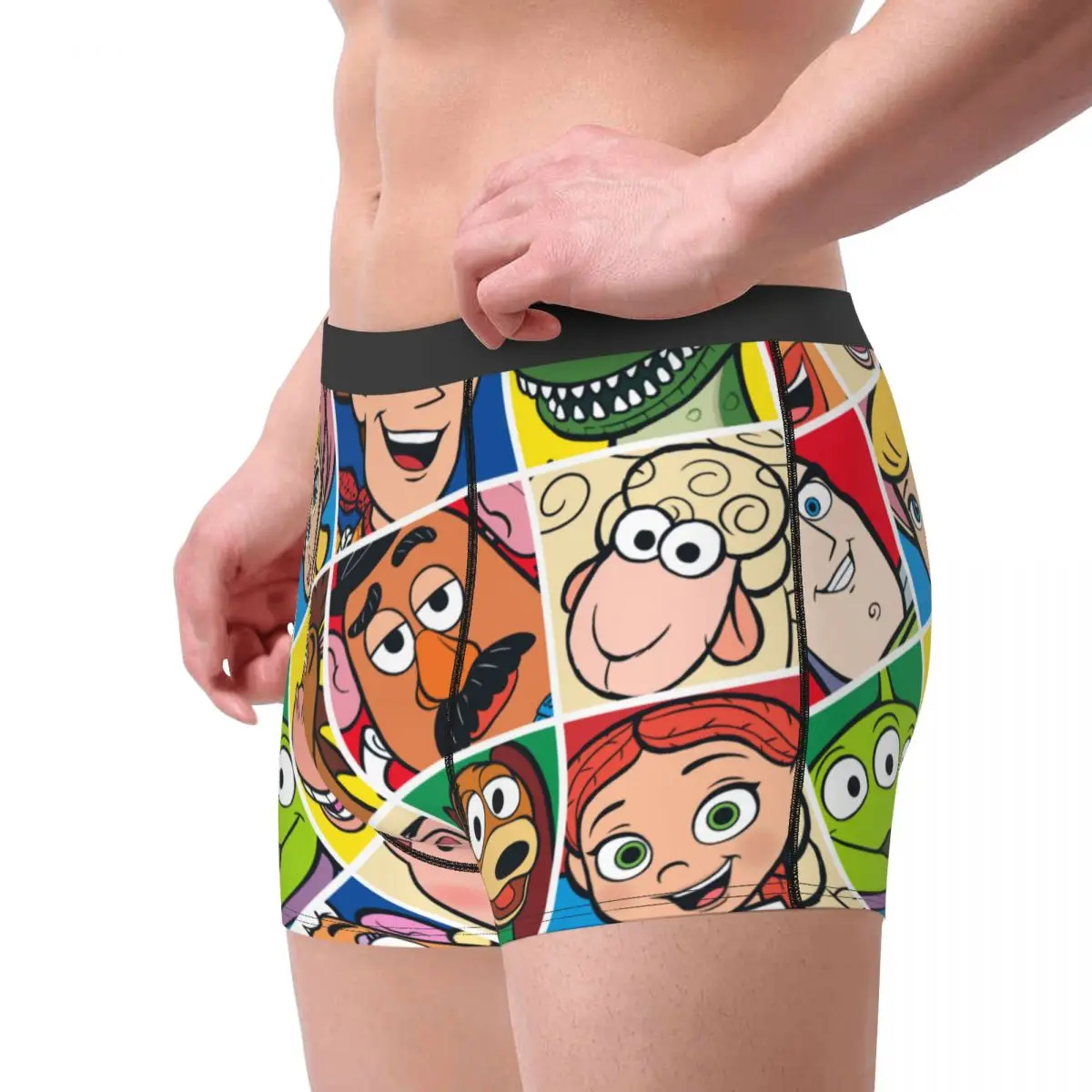 Ropa interior de personajes de Toy Story para hombre, Bóxer corto, bragas de cintura media, talla grande, novedad