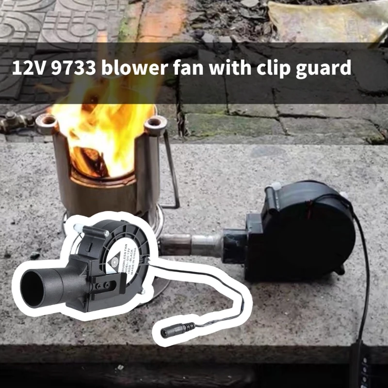 12V Fan for Picnic Camping Cooking Air Blower Fan with Metal Clip