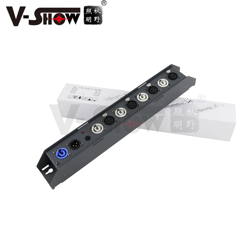 V-show 4 Port DMX512 And 4 Power Splitter  For Dj Disco Stage Light Control